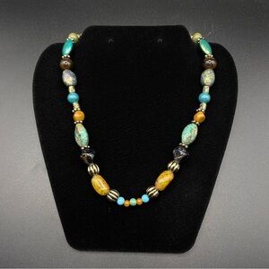 Boho Style Bead Necklace Natural Colors